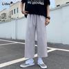 Men's Clothing 2023 New Neutral Solid Color Straight Man Loose Simplicity Fashion Young Style Casual Comfortable Wide Leg Pants