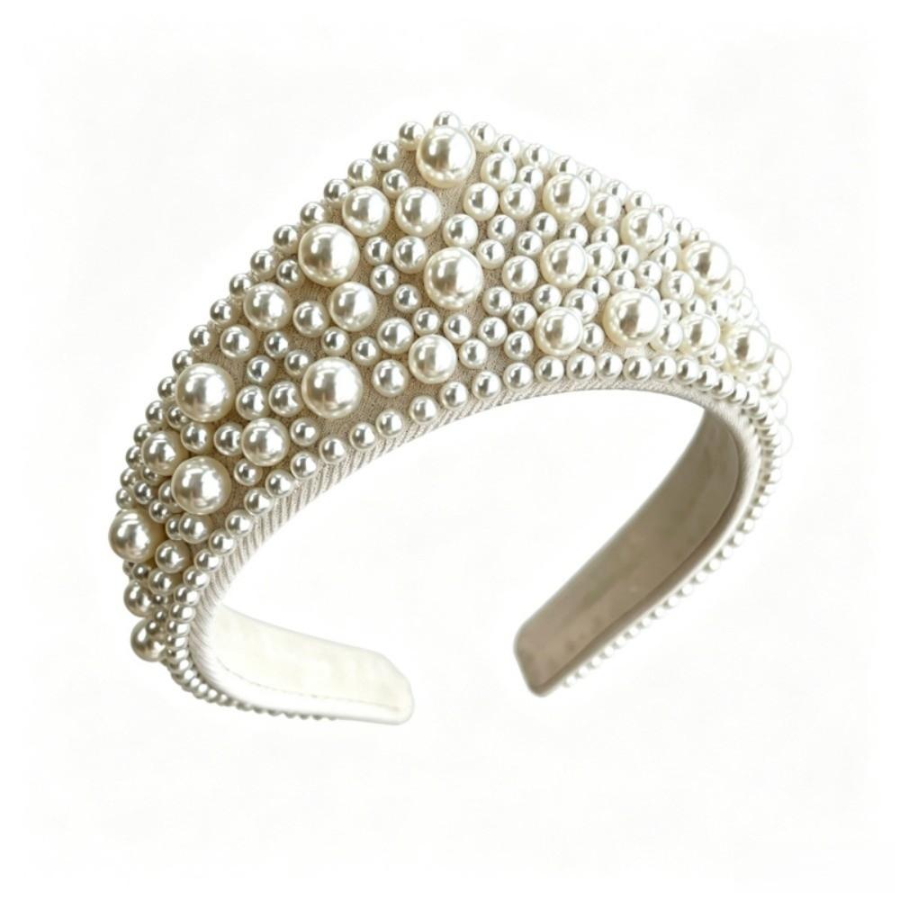 Luxurious Pearl Headbands Vintage Sponge Hair Hoop Crystal Hairbands Rhinestone Tiara  Party
