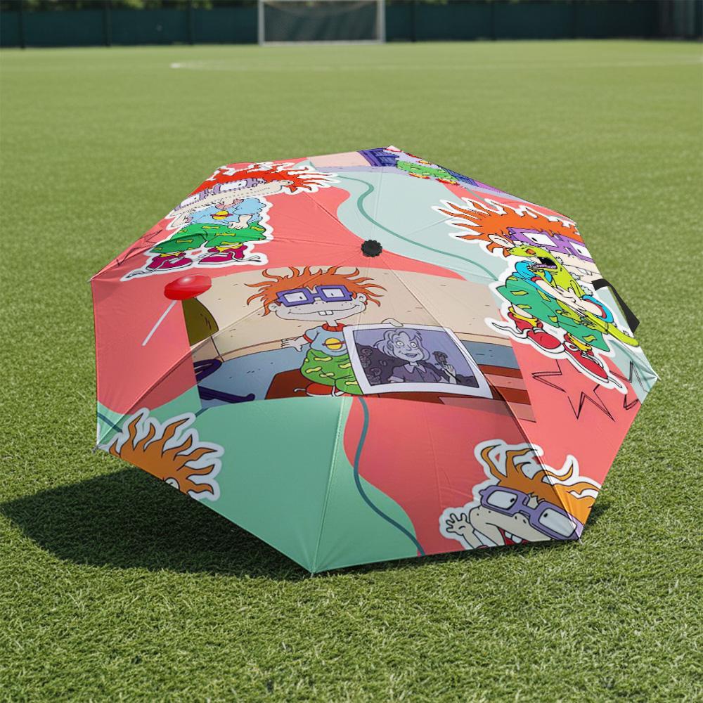 1 PC Automatic Folding Umbrella- Rugrats Pattern, Portable & Foldable Design with 8 Ribs, Christmas Birthday Gifts