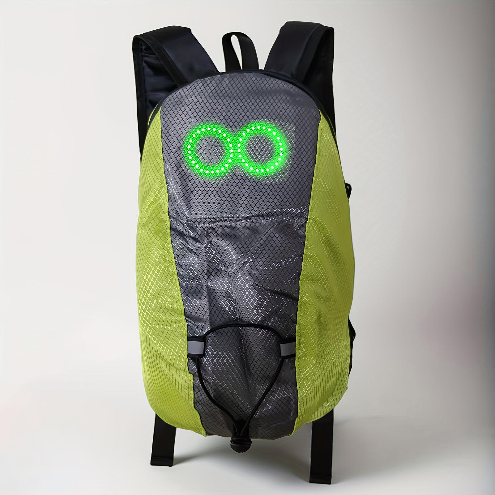 

Цветной светодиодный рюкзак | 15 л светящийся рюкзак для поездок на работу, фестивалей и велоспорта зелёный