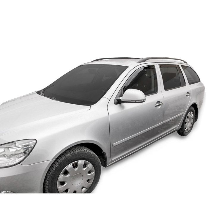 Déflecteurs d'air - Skoda Octavia II (2004-2012) 5 portes Break - Aérodynamique - Teintés noirs - Montage facile