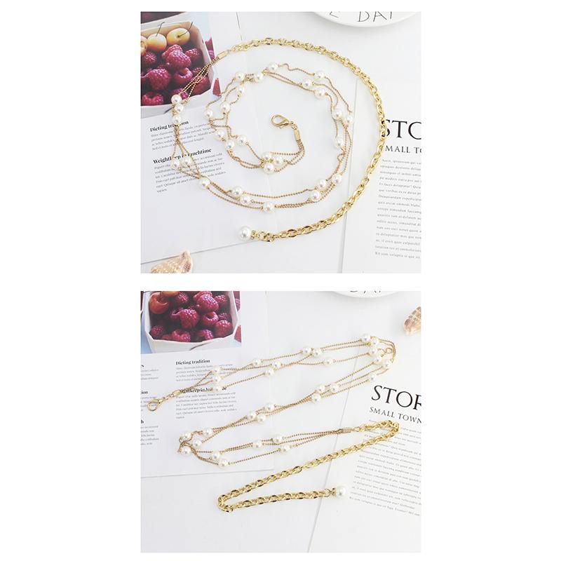 Gespleißter Perlen Damen Gürtel Elegant Vielseitig Elastische Taille Design Mode Perlenbesatz Vielseitig Frühling Sommer