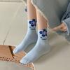 1 Pair Women Cotton Socks Sweet Tulip Flowers Socks For Girls Famale Japanese Harajuku Mid Tube Casual Socks