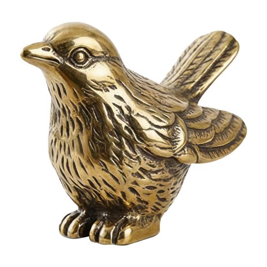 1/9ks Vintage Ptačí Pantový Hlava Dekorativní Vrchol Mini Vrabec Kovová Figurka Socha Vintage Zvířecí Pantový Hlava Domácí Ozdoba