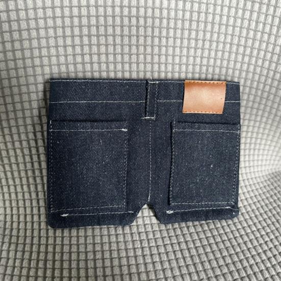 Mini Jeans Wallet Funny Denim Coin Purse Retro Style Bifold Purse with Card Holder Portable Pocket Pants Wallet for Cards Keys Cash