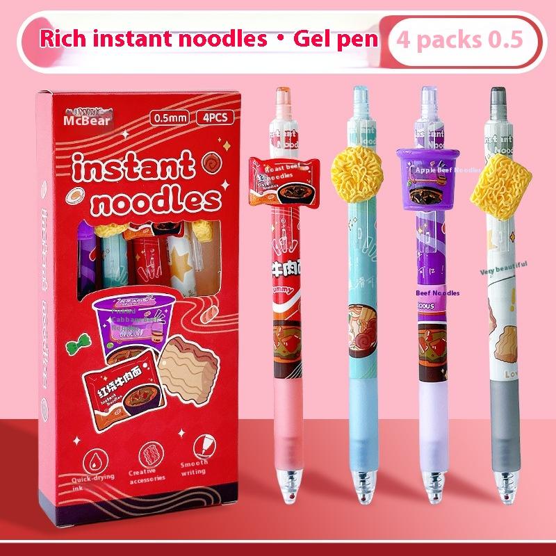 4Pcs 0.5Mm Black Blue Ink Gel Pen School Office Supplies Kawaii Cute Erasable Gel Pen Set Korean Stationery