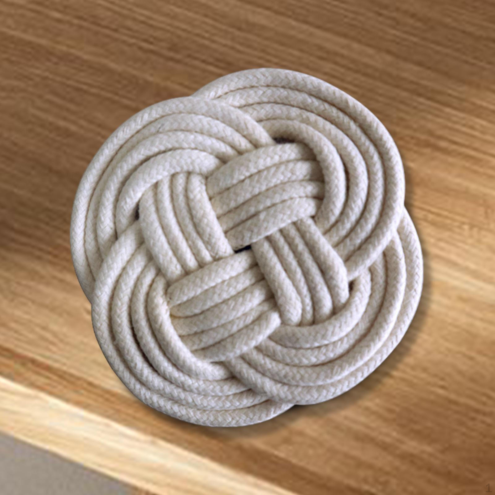 

Coaster for Drink Braided Placemat Heat Insulation Tabletop Cup Handwoven White