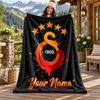 Galatasaray Custom Name Flannel Blanket Personalized Soft Warm Plush Throw Blanket Customized Gift for Family Friends