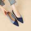 Spring and Autumn Color Matching Single Shoes Pointed Doudou Shoes Knitted Flats Casual Versatile Soft Sole Pregnant Women Fly Knitting