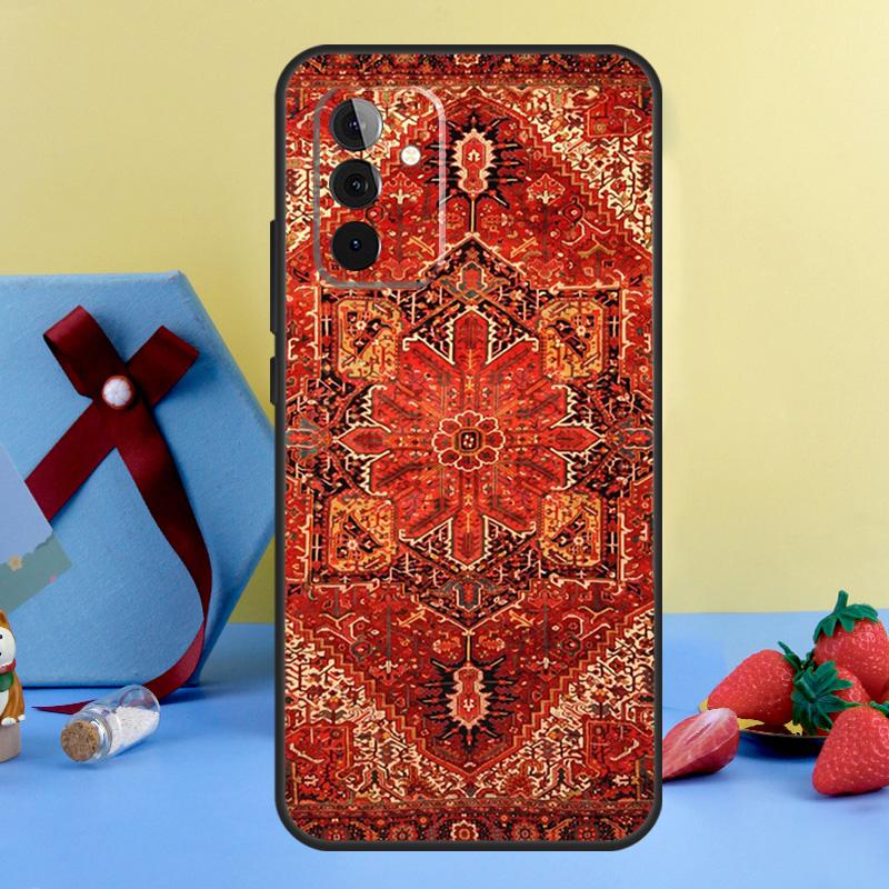 Persian Carpet Floral Pattern Case For Samsung Galaxy A13 A23 A33 A53 A73 A14 A24 A34 A54 A72 A52 A32 A12 A51 A71 A15 A25