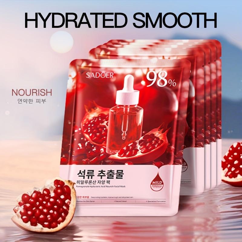 25ml Pomegranate Hyaluronic Acid Nourish Facial Mask,Improve Dry Light Beige,Moisturize,Tender, Smooth, and Soft Light Beige,Refreshing and Non Greasy