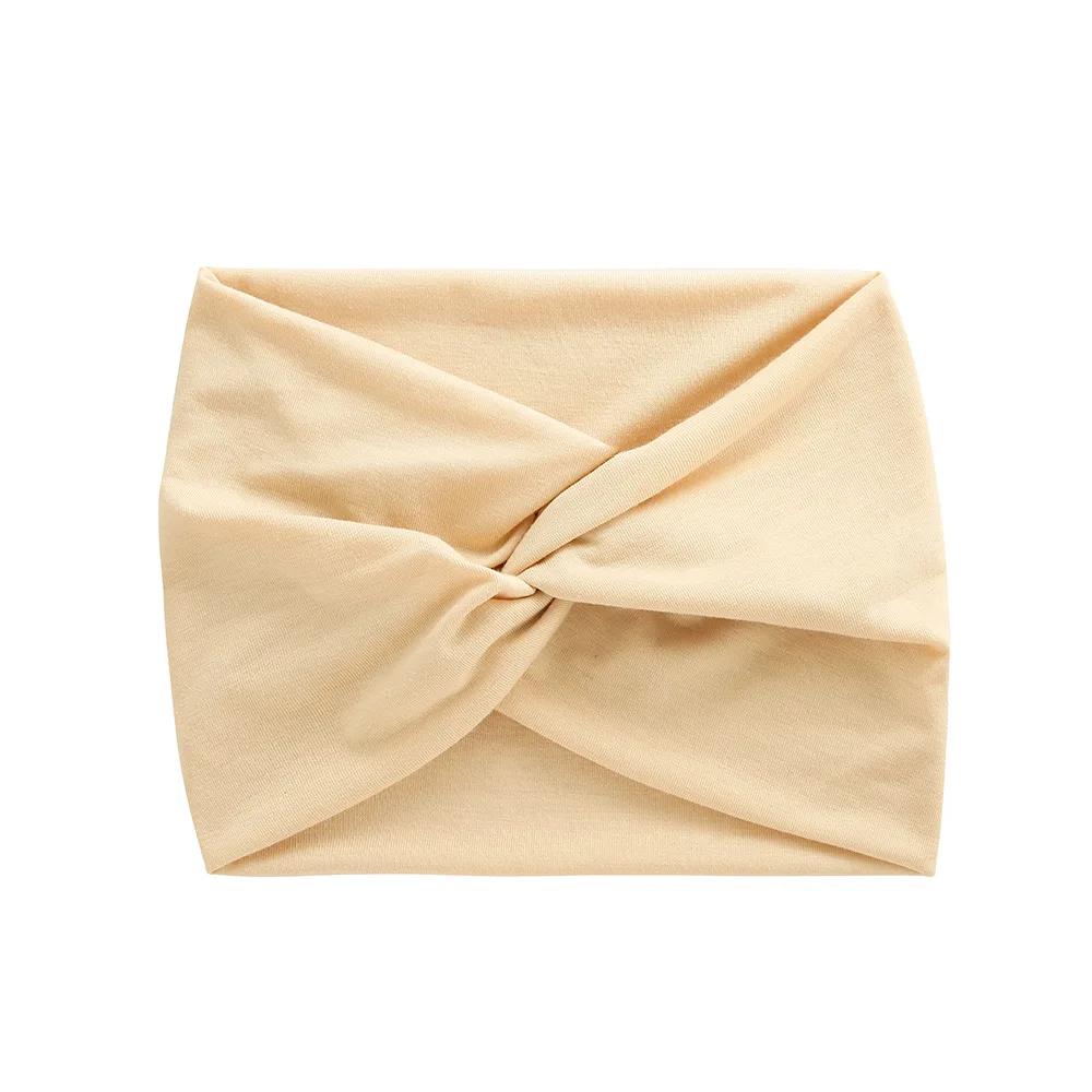 Simple Soild Color Twisted Extra Large Thick Wide Headbands Elastic Turban Workout Sports Hair Band Headwear