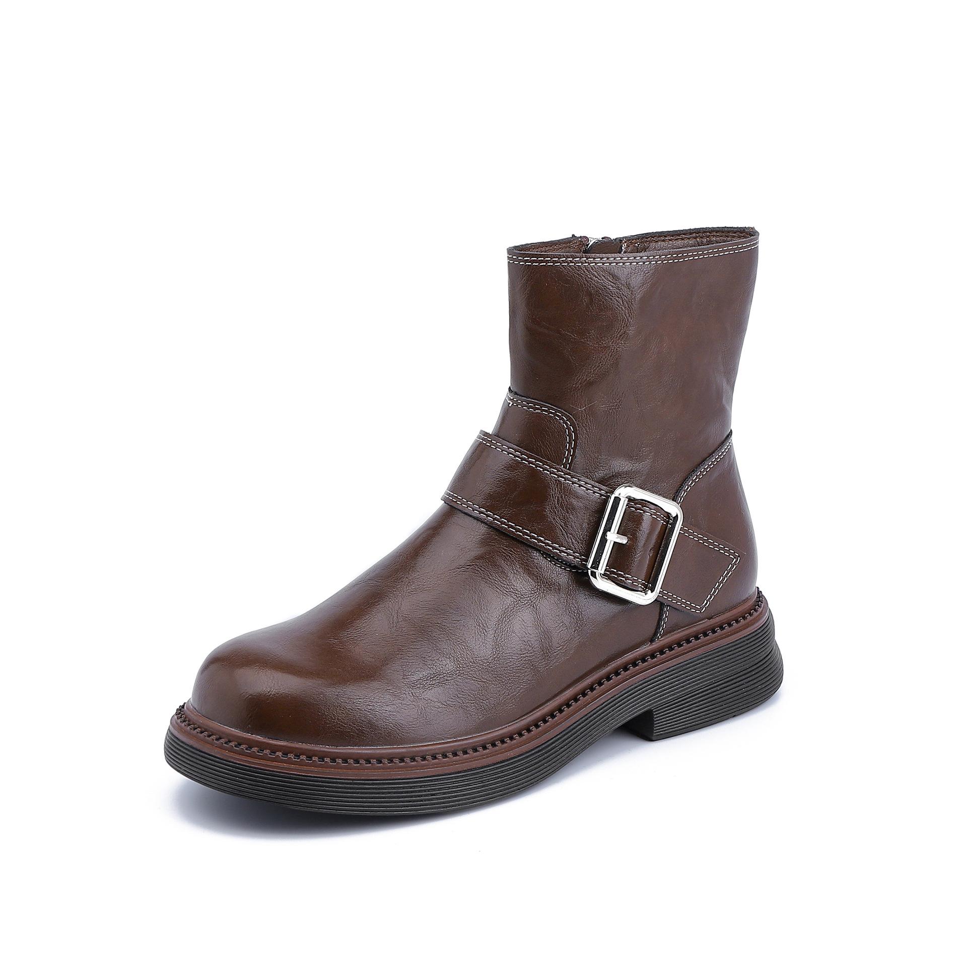 

Grape mother winter new retro knight boots women s boots side zipper short boots children s French fashion women s boots 40