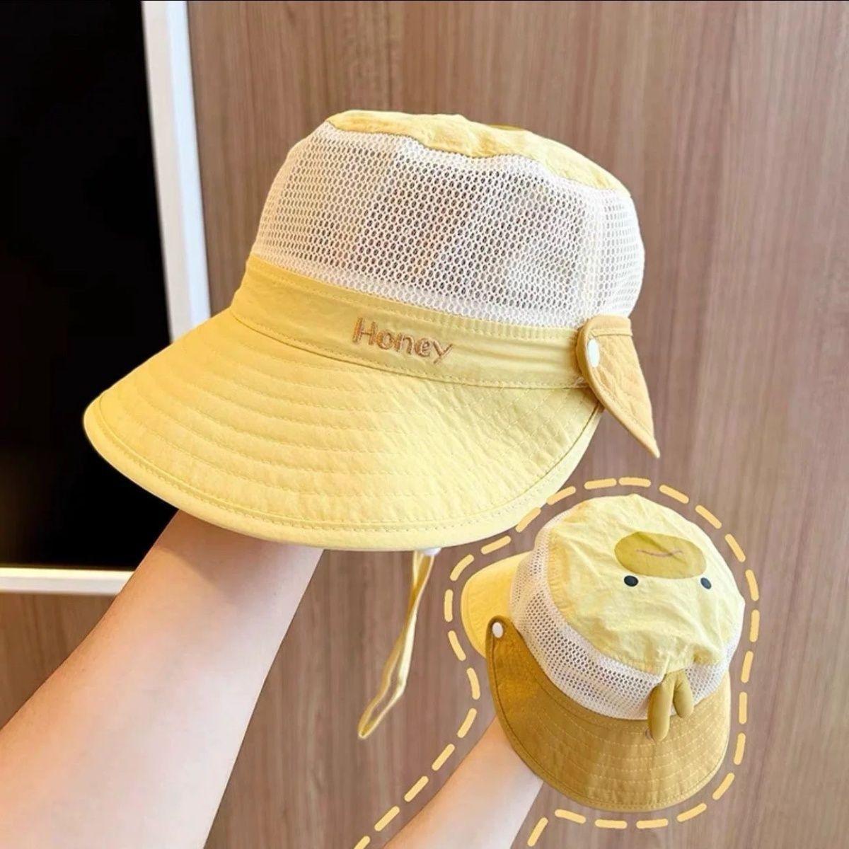 

Baby Fishman Hat Breathable Mesh Quick-dry Detachable Double Brim Sunhat Boys Girls Toddler Cute Animal Outdoor Travel Beach Hat жёлтый