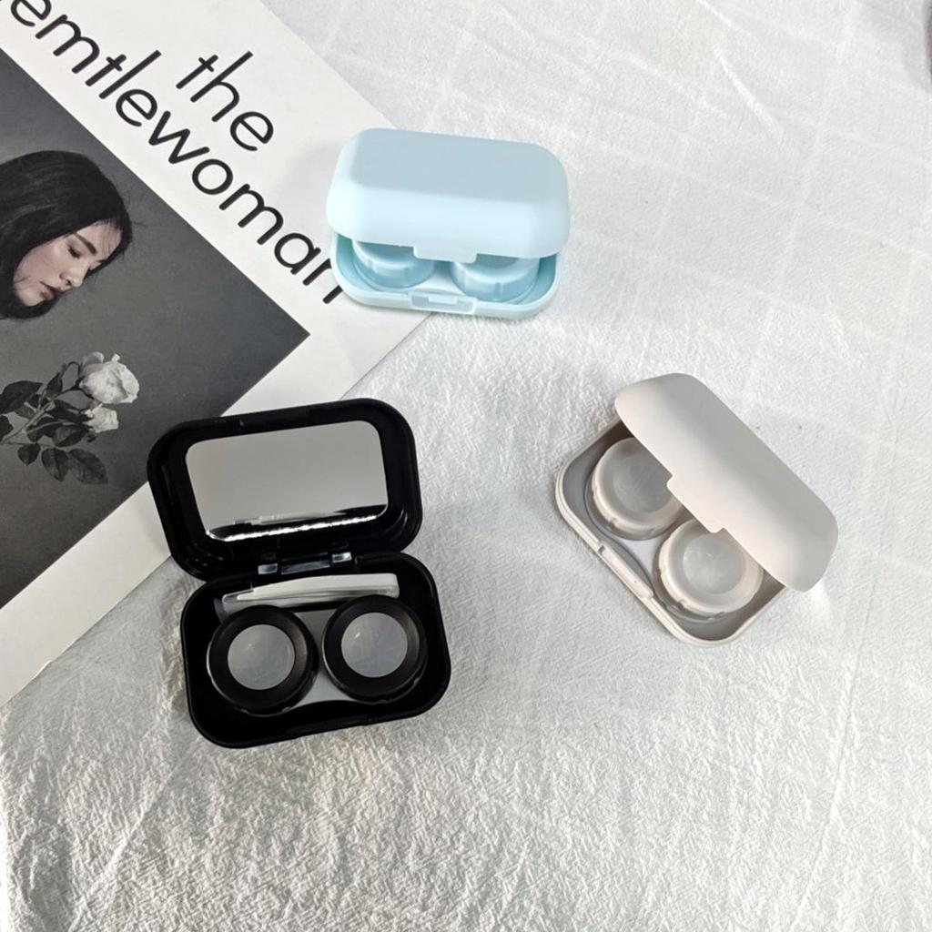Frosted Macaron Color Contact Lens Double Case