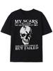 Men's T-Shirt Y2K Trendy Skull and Slogan