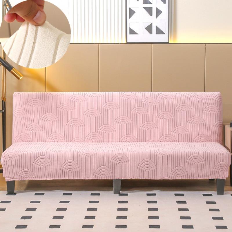 3 Seater Sofa Bed Cover No Handrails Sofa Cover for Living Room All-inclusive Stretch Armless Folding Furniture Bench Cover 120-150cm розовый 6070₽