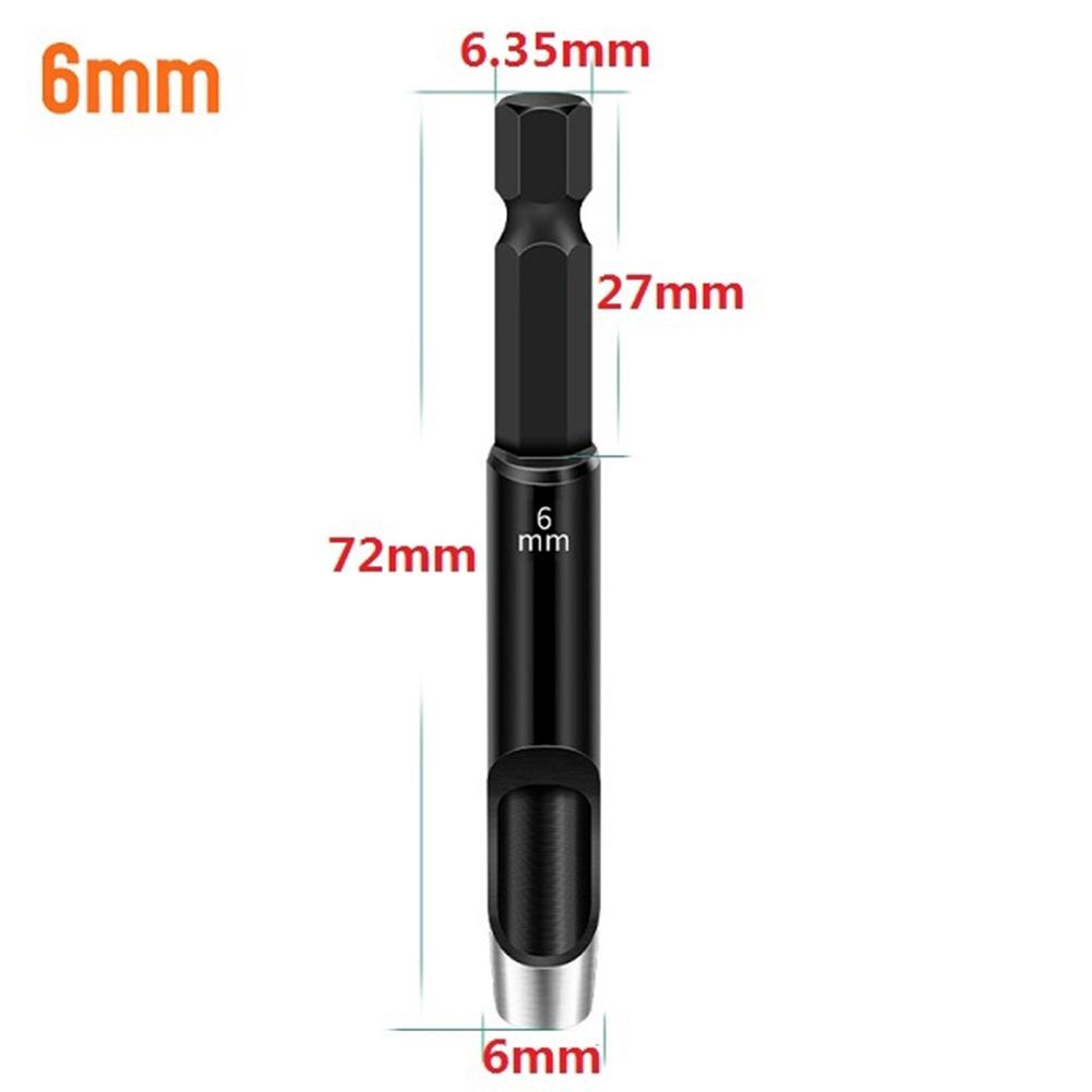 1/5pcs Leather Craft Hollow Hole Punches Hex Shank Adapter Hollow Punch For Drill Cardboard Leather Belt Leather Hole Punching
