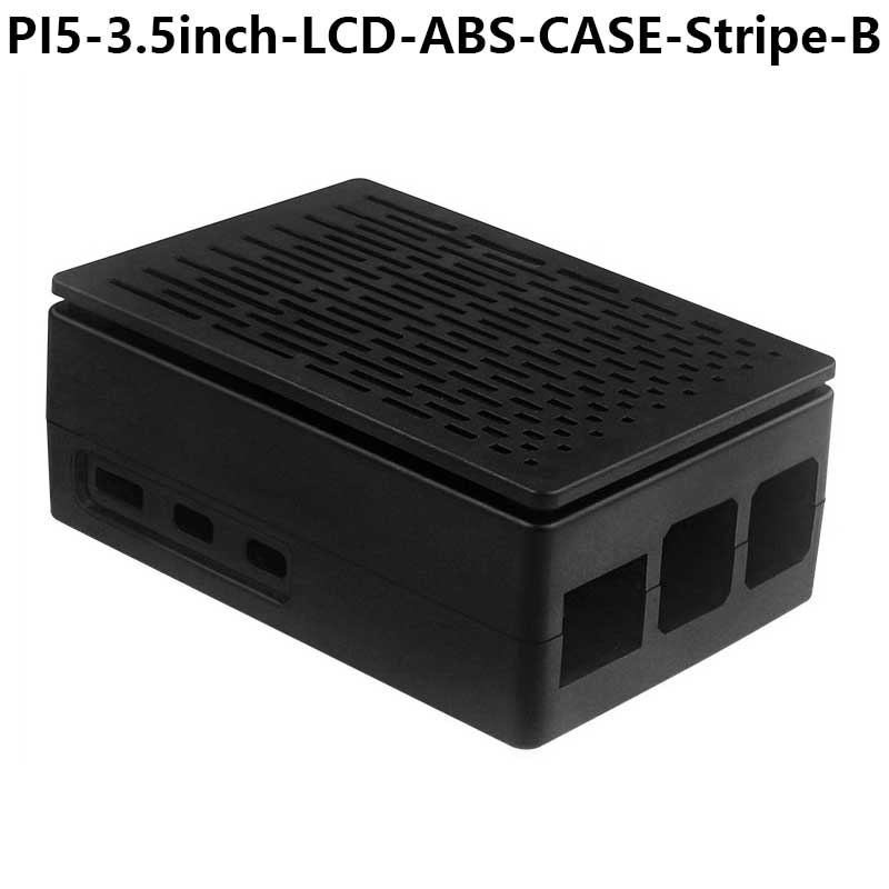 Raspberry Pi 5 ABS Case 3.5inch Display Stripe Compatible Multi-Purpose with Removable Cover and Fan Mount For PI5