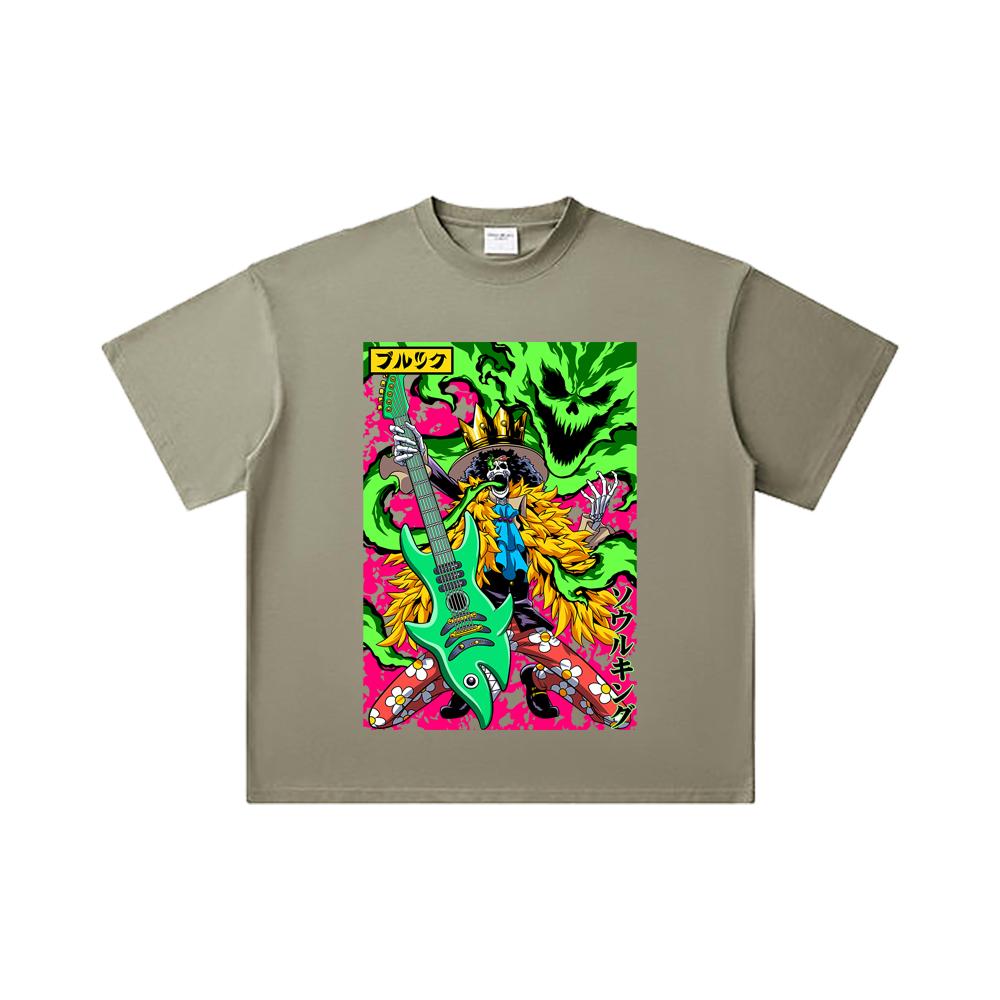 260 GSM Double Yarn 32 Count 100% Cotton One Piece V69 Brook Print Unisex Heavy Cotton T Shirt