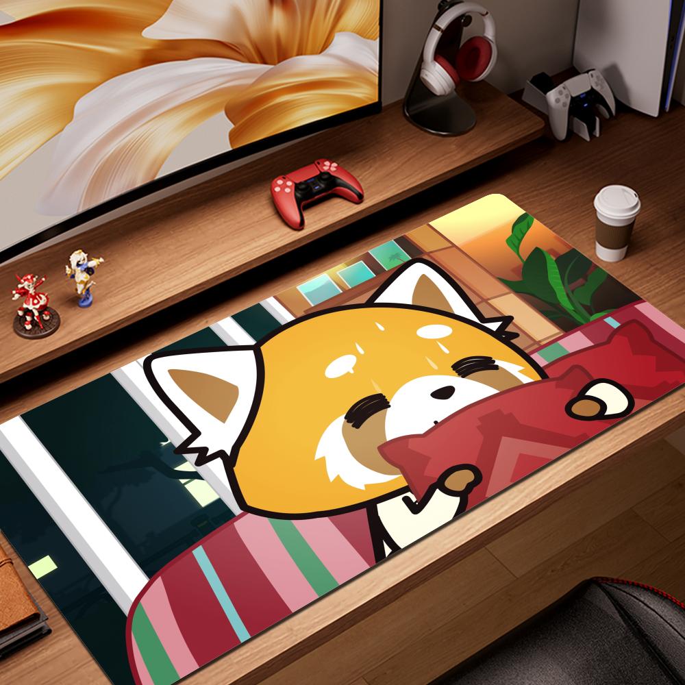 HYBXAXC Large Mouse Pad Gamer Aggretsuko Computer Mat Gaming Laptop Deskmat Mausepad Pc Accessories Mats Keyboard Cabinet Mause