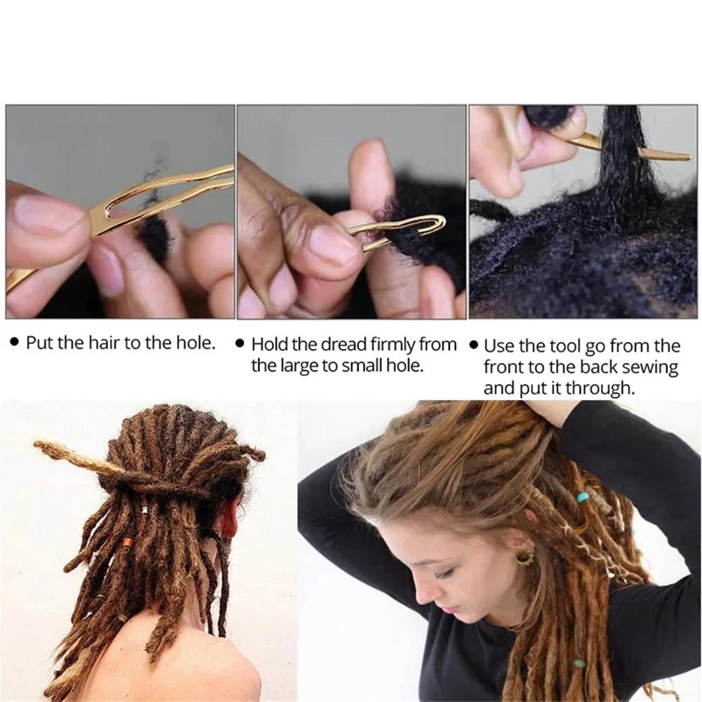 1PC Dreadlocks Interlocking Needles Crochet Wig Needle Curved Hair Needle For Making Wigs Hair Interlocking Tools Golden