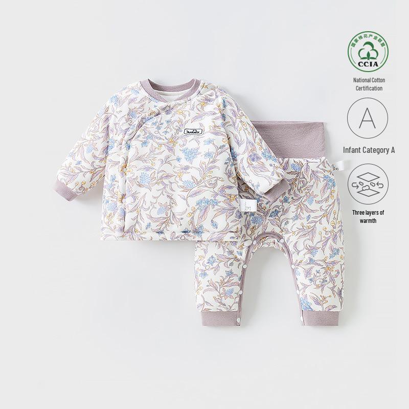 Зимний стеганый хлопковый комплект для девочки-малышки 73 cm