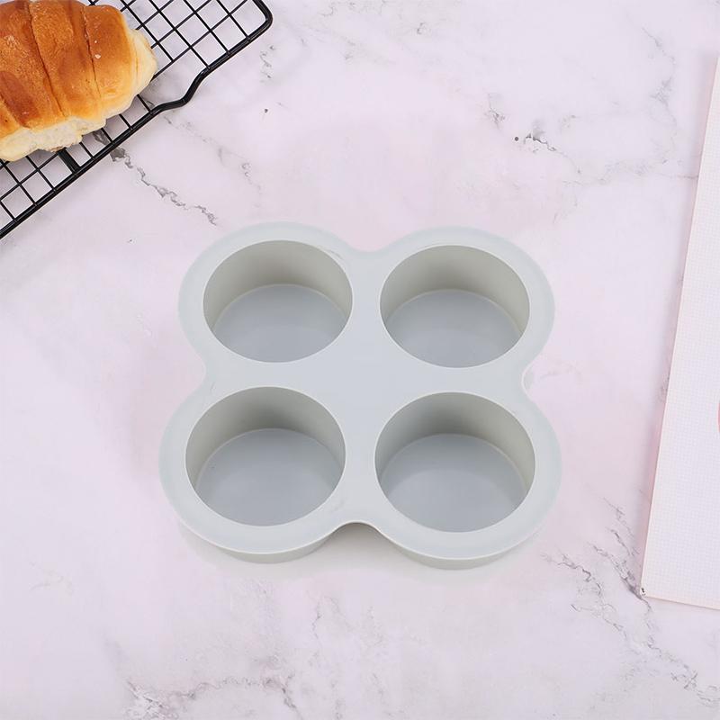 Wiederverwendbare Silikon-Heißluftfritteusen-Eierform 3/4 Kammern Antihaft-Muffin-Formen Backen Runde Formformen Antihaft-Muffin-Hamburger-Pfanne