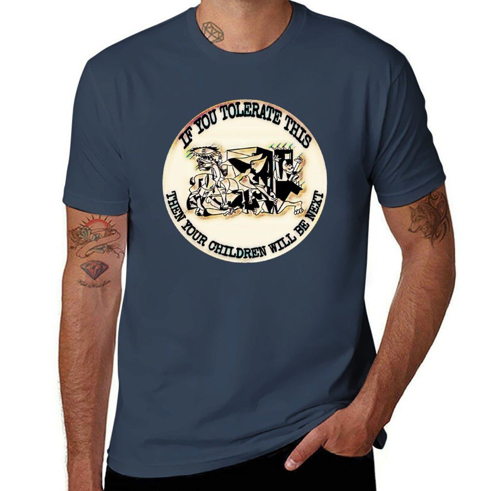 Picasso Guernica  If You Tolerate This Then Your Children Will Be Next TShirt Fashion Print Casual Short Sleeve S