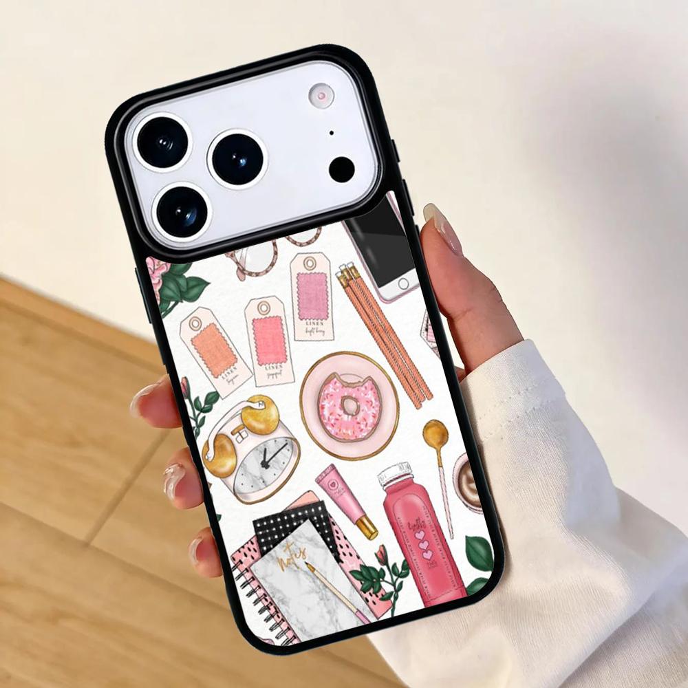 Girl Boss Pink Women Cartoon Mobile Phone Case for IPhone 17 AIR 16pro Max 15 14 13 12 11 Bumper Cover