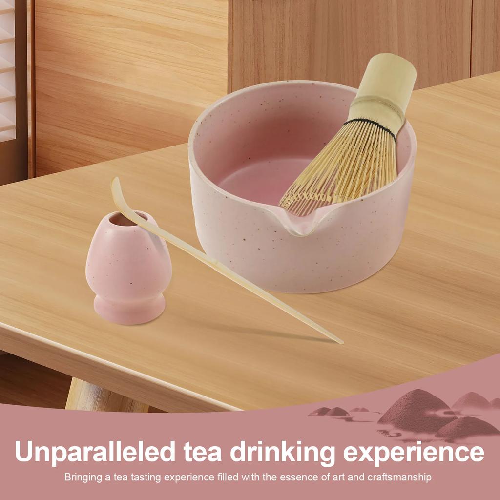 4 szt. Japoński Zestaw do Herbaty Matcha Wielorazowa Miotełka do Matchy Łyżeczka Zestaw Herbaciany Elegancki Zestaw Startowy do Matchy Narzędzie do Robienia dla Miłośnika Herbaty Akcesoria