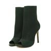 Style Peep Toe Ankle Boots Stretch Women Fabric Out Breathable Booties Sexy Dance Pole Ladies Pumps Shoes 2025
