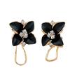 1 Pair Women Fashion Elegant Faux Crystal Camellia Ear Studs Earrings Jewelry for Daily Wear