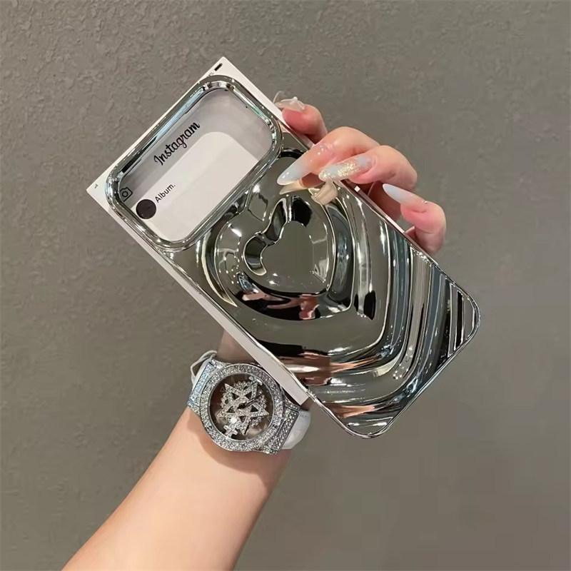 

Модный 3D чехол для телефона с сердечком любви конфетного цвета для iPhone 17 Air 16E 15 14 13 12 11 Pro Max, волнообразный, ультратонкий, противоударный, Ins-чехол iPhone 11