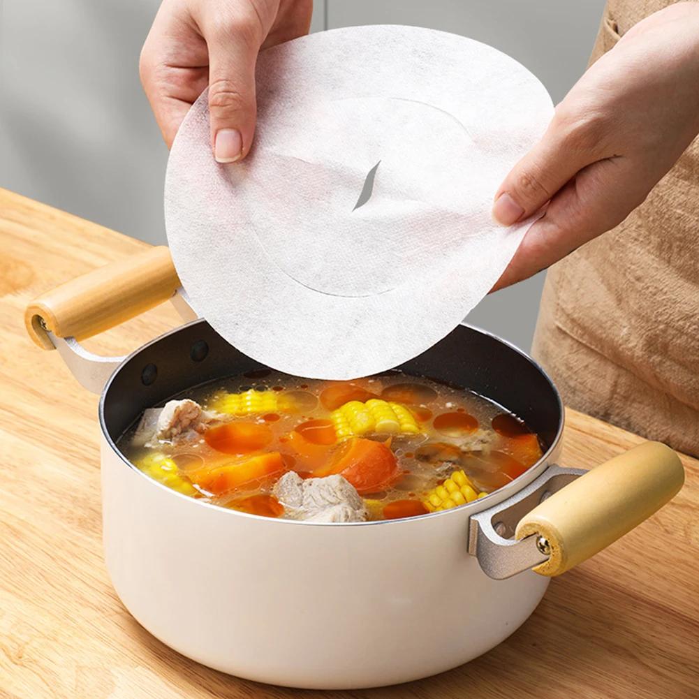 12-60 Pezzi Carta Assorbente per Olio Zuppa Cibo Usa e Getta Carta Filtro Olio Salutare Carta Assorbente Olio Cottura Accessori Cucina