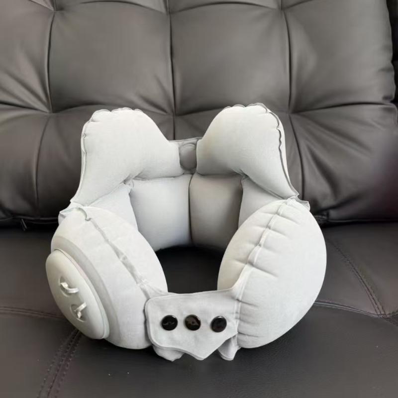 1Pc Compressible Inflatable Neck Pillow, Portable Travel Cervical Support Pillow, Inflatable Air Neck Rest For Plane & Naps