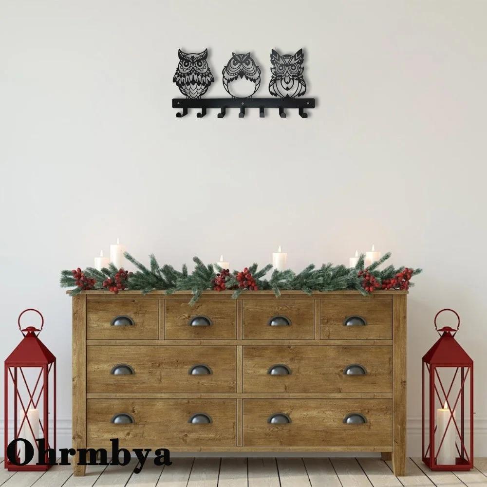 1шт. Металлическая настенная вешалка для одежды в форме совы – декоративный крючок — фото 6