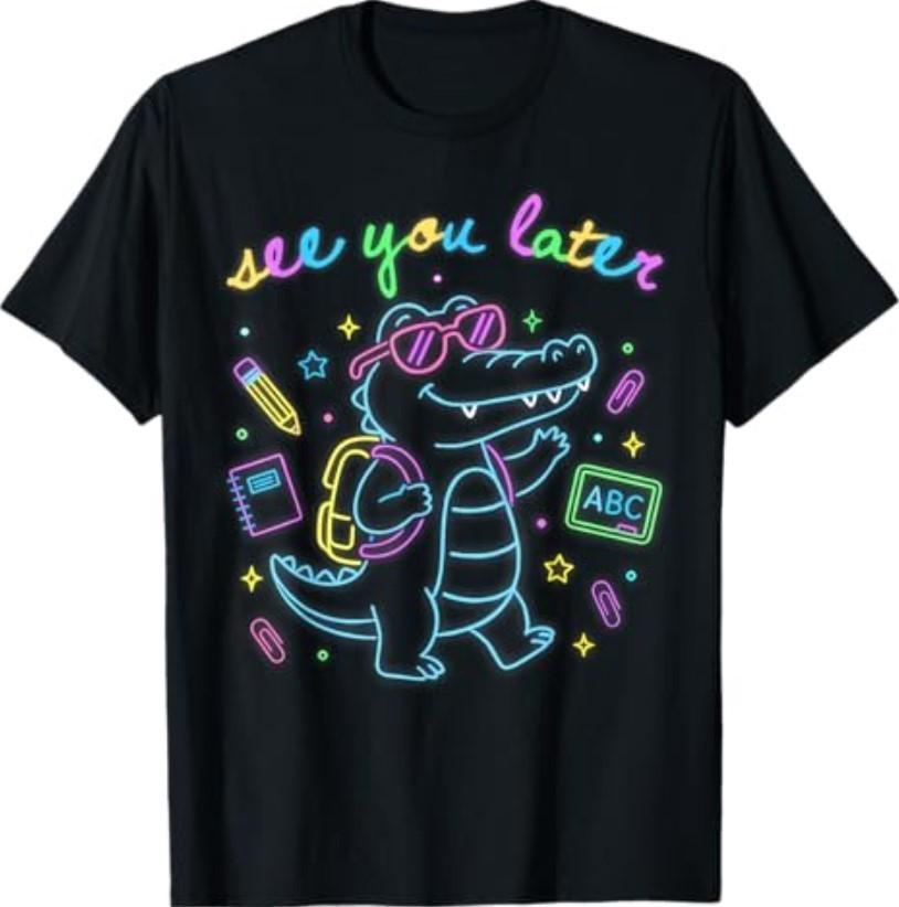 See You Later Teacher Summer Alligator Last Day of School T-Shirt S разноцветный