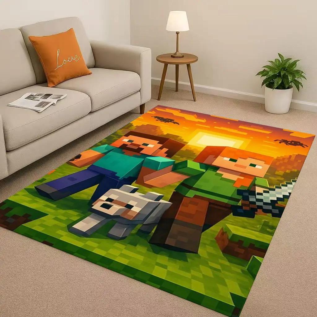 3D S-Sand B-box Cartoon Game Living Room Non-Slip Area Rug Soft Carpet for Bedroom Playroom Sofa,Easy Clean Home Decor Doormat