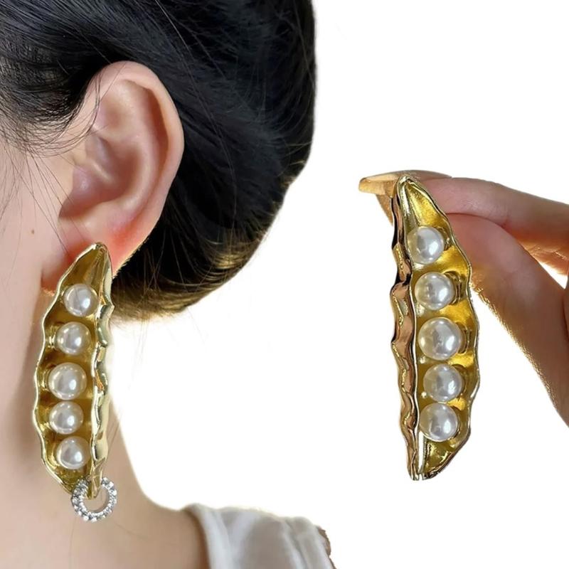 

Multifunctional Vintage Style Metal Plated Dangle Earrings Featuring Imitation Pearls for Women Fashion Jewelry