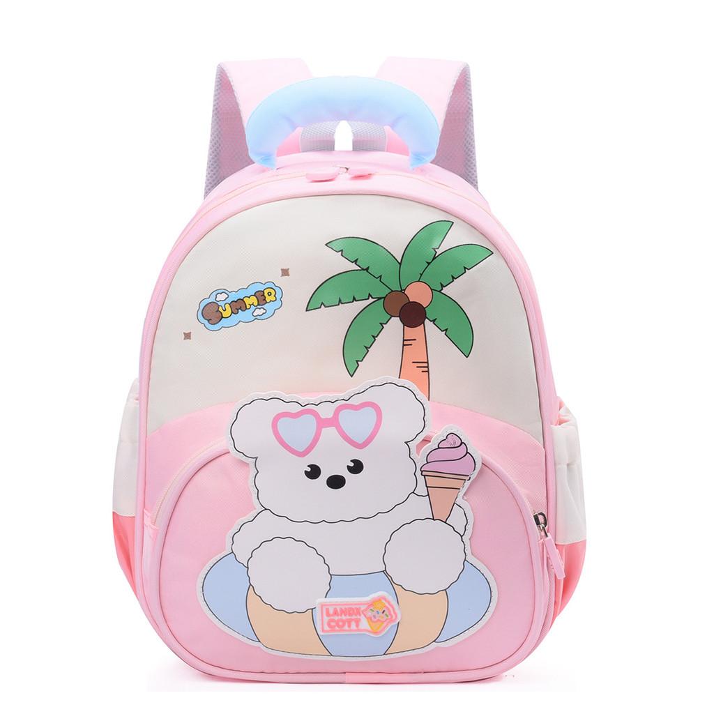 Kids Dualshoulder Cartoon Bear Backpack With Air Cushion Straps For Kindergarten Entrance