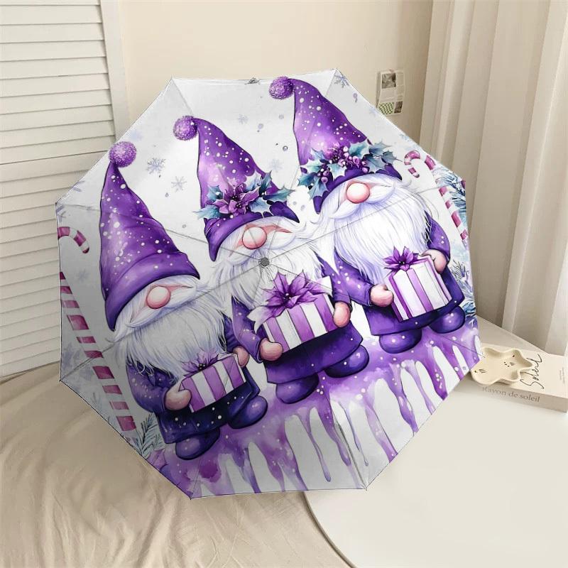 

1PC Gnomes Winter Umbrella-8-Rib Reinforced Portable Folding Travel Suitable for All Seasons Outdoor Daily Use-H0399