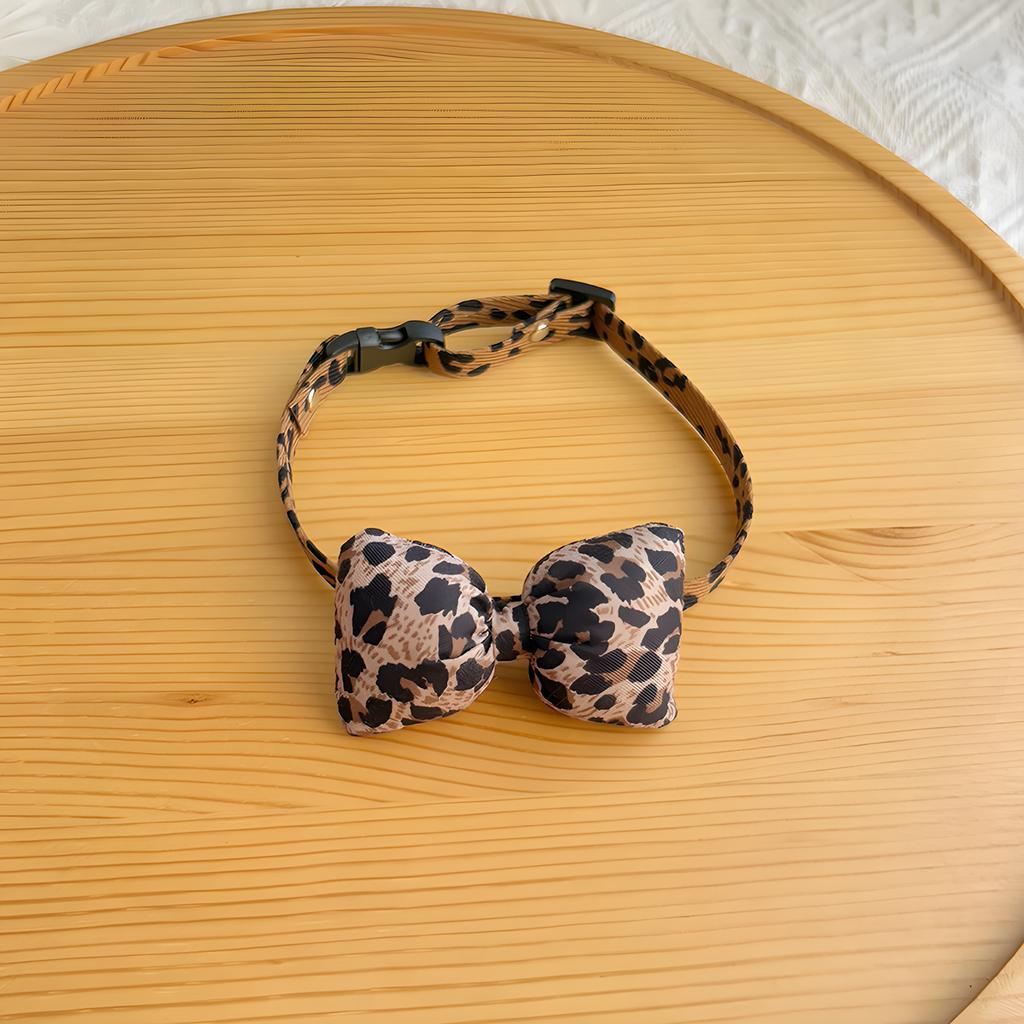 Cat Collar Pink with Bow Tie Safety Breakaway Kitten Pet 7-11in Dot Pearl Flower Leopard Pattern