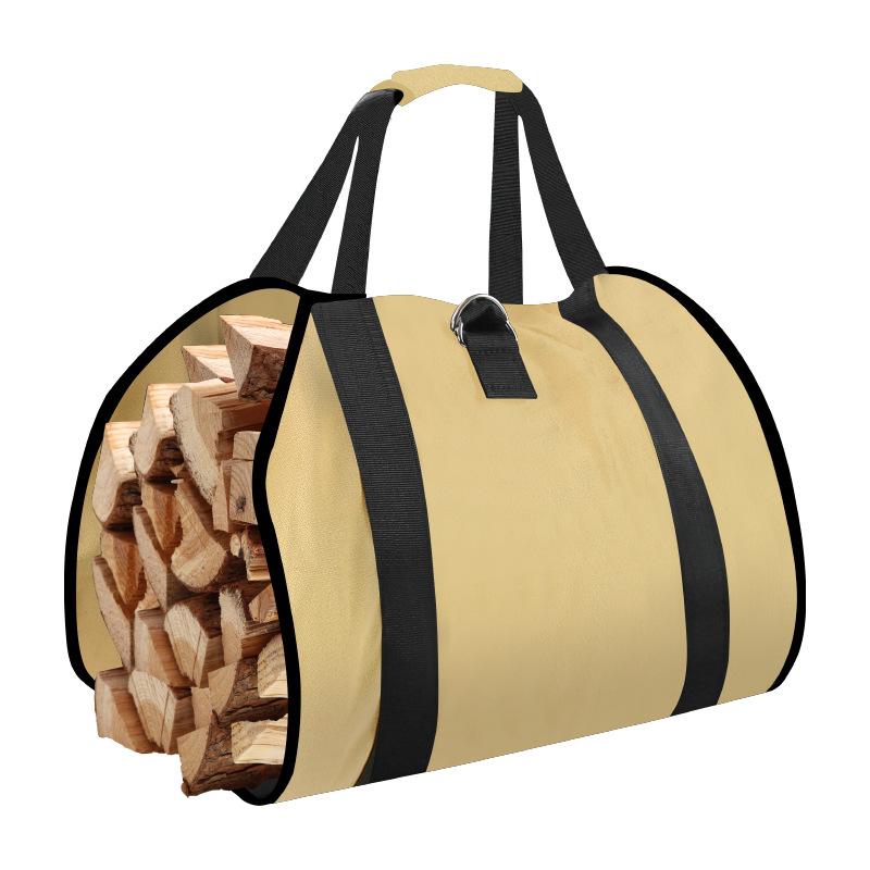 

1pc Firewood Log Carrier Tote Bag, Portable Heavy-Duty Log Tote With Handles For Camping and Fireplace, Large Firewood Carrier хакі