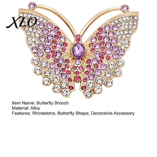 Golden Tone Butterfly Accessories Rhinestone Brooch for Women, Vintage Insect Lapel Pin, Jewelry Decorative Accessory Clothes Scarf Shawl Dress