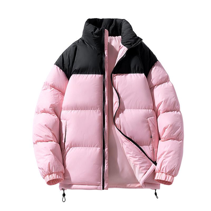 Baumwollkleidung Winter Herren Verdickte Paar Brot Kleidung Colorblocking Stehkragen Mantel Herren und Damen Gleiche Jacke