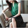 Women's Clothing 2022 Spring Summer New Temperament Simplicity V-Neck Solid Color Sleeveless Chiffon Shirt Loose Women's Blouse
