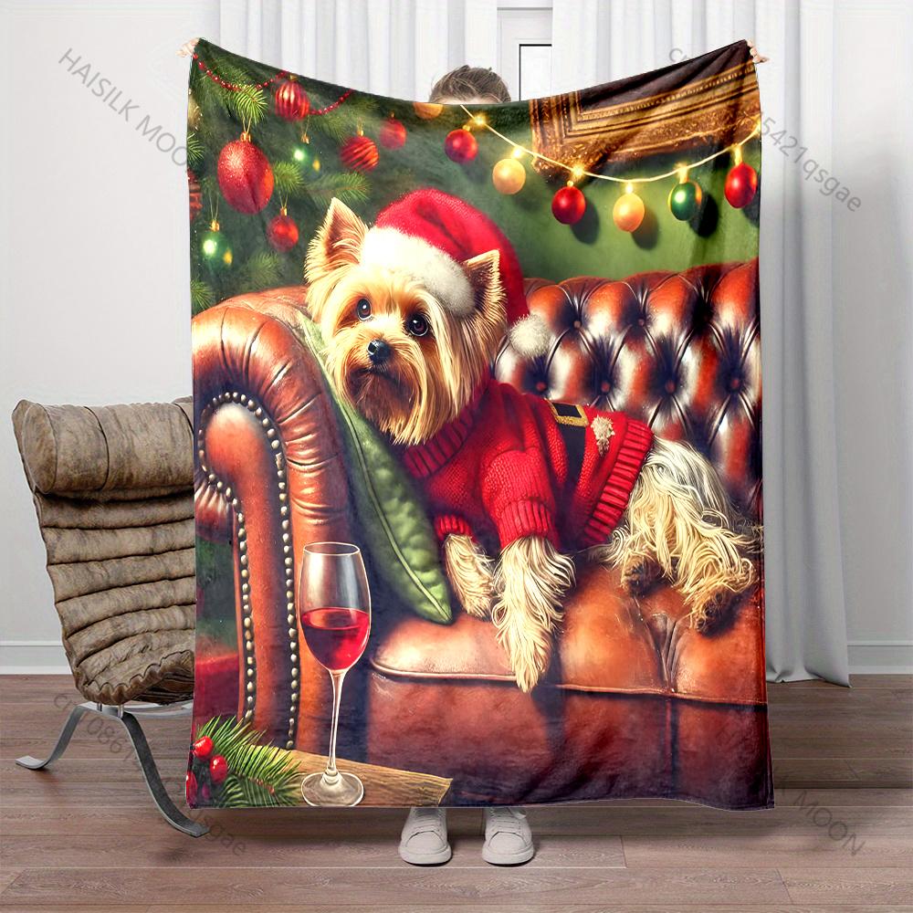 Christmas-themed Cozy Festive Design Pattern Blanket Flannel Material Soft Warm for All Seasons Home Outdoor Camping Picnics RV