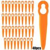 40pcs Plastic Lawn Mower Blades 40pcs Orange Plastic