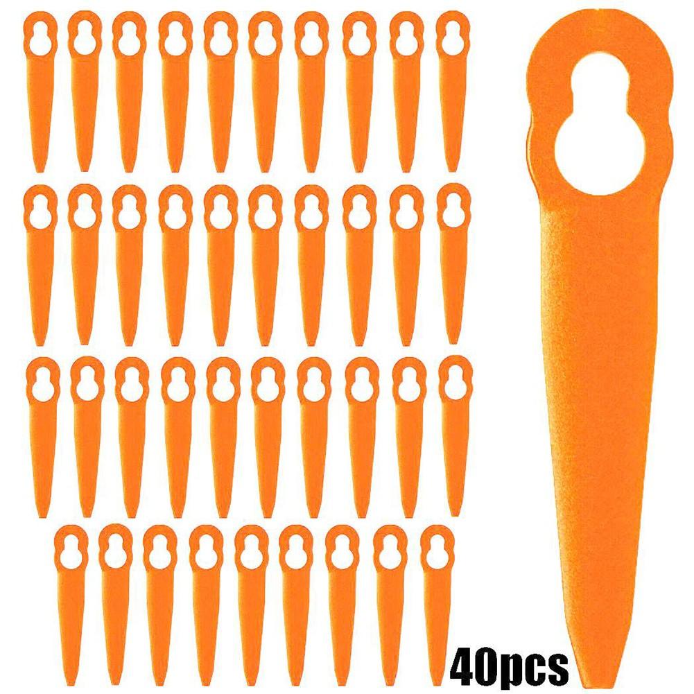 40pcs Plastic Lawn Mower Blades 40pcs Orange Plastic